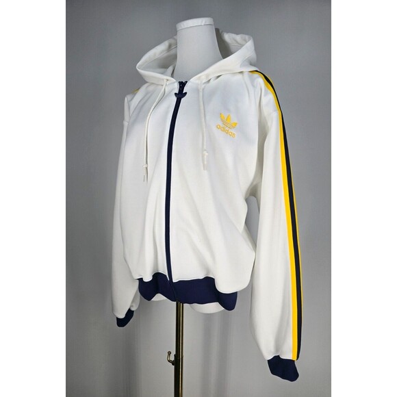 Vintage Adidas Track Suit Zip Large Jacket White 90s Hip Hop Medium Shorts